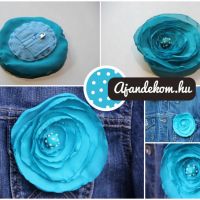 Kitűző készítése házilag - kék rózsa