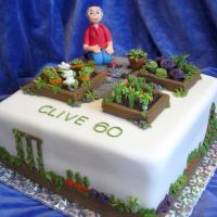 60.-ik Születésnapi torta kertészkedő nagypapáknak